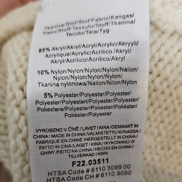 Esqualo M/L Ivory Pointelle Knit Sweater Vest with Rhinestone buttons - Picture 8 of 9